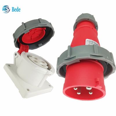4 perni di presa industriale e presa di montaggio del pannello 32A 380~415V Livello di protezione IP67