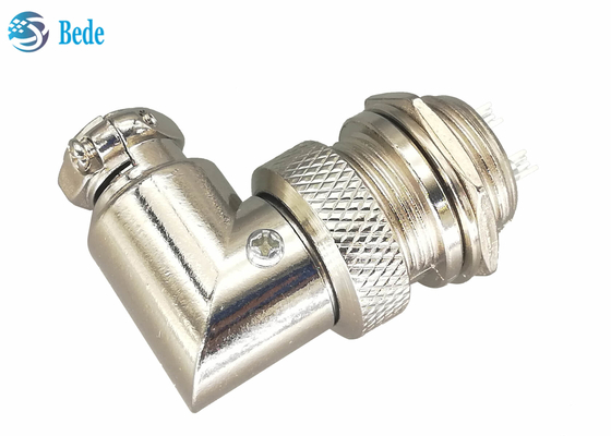 Saldatura materiale in lega di zinco maschio e femminile di GX16 2 Pin Aviation Connector Plug 90 Dehree