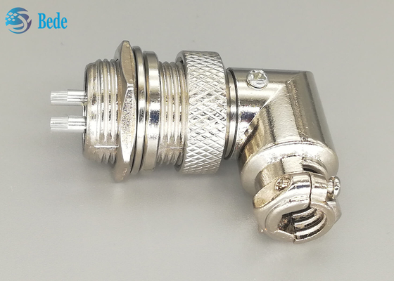 Saldatura materiale in lega di zinco maschio e femminile di GX16 2 Pin Aviation Connector Plug 90 Dehree