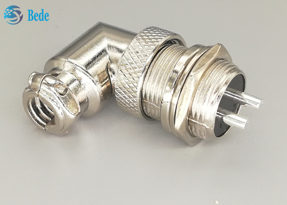 Saldatura materiale in lega di zinco maschio e femminile di GX16 2 Pin Aviation Connector Plug 90 Dehree