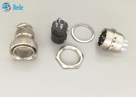 Spina maschio e femminile di Gx16 6 Pin Connector Straight Silver Plated