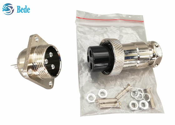 Perni della circolare 9 del supporto del pannello - 2 Pin Aviation Connector GX20 con l'insieme femminile maschio quadrato della flangia M19