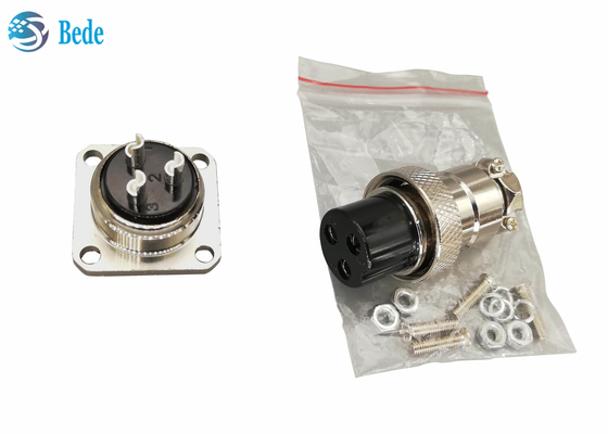 Perni della circolare 9 del supporto del pannello - 2 Pin Aviation Connector GX20 con l'insieme femminile maschio quadrato della flangia M19