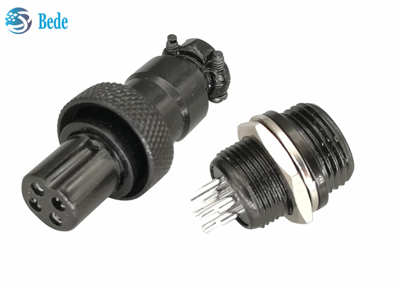 Materiale in lega di zinco dei corredi Gx12 di aviazione del connettore di colore maschio e femminile del nero