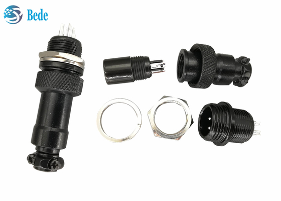 Materiale in lega di zinco dei corredi Gx12 di aviazione del connettore di colore maschio e femminile del nero