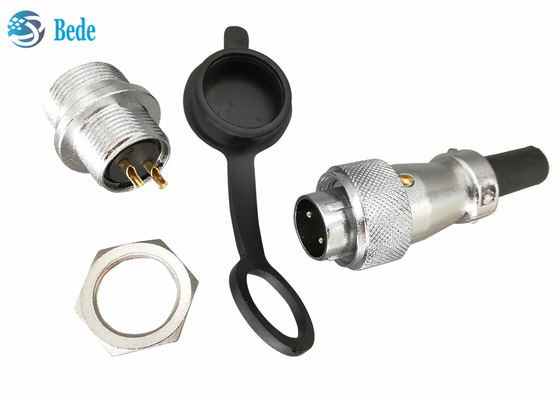 Connettori circolari in lega di zinco cromati 2 3 4 perni 10A 500V con la copertura antipolvere