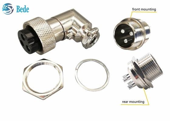 2~5 maschio e parte posteriore/Front Mounting Female di angolo del connettore 90 di aviazione di Pin GX16