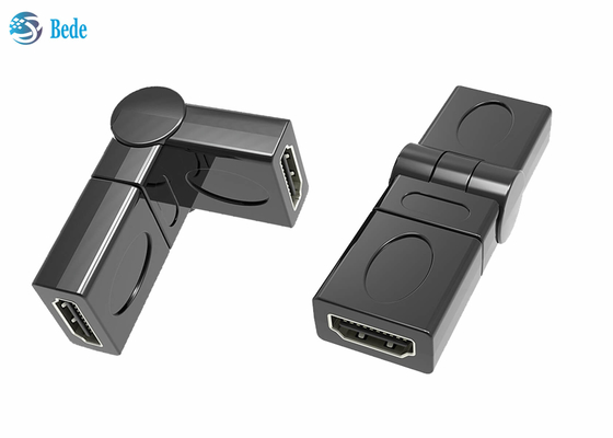 L'oro di estensione ha placcato femminile all'accoppiatore femminile 90 di HDMI 180 270 360 gradi regolabili