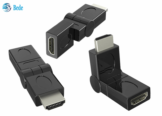 L'oro ha placcato HDMI maschio all'adattatore femminile 90 della parte girevole 180 270 360 gradi rotabili