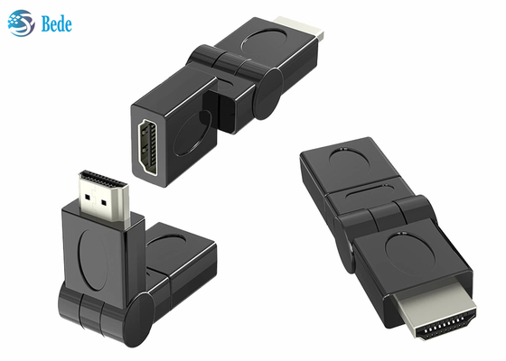 L'oro ha placcato HDMI maschio all'adattatore femminile 90 della parte girevole 180 270 360 gradi rotabili