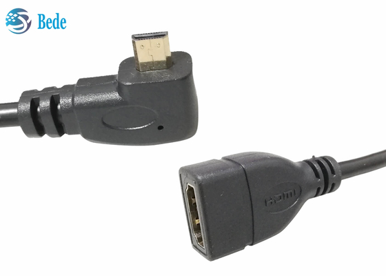 Micro maschio ad angolo di HDMI alle direzioni femminili Up-Down-Left-Right+1pcs del connettore 4 dell'adattatore del cavo di HDMI diritto