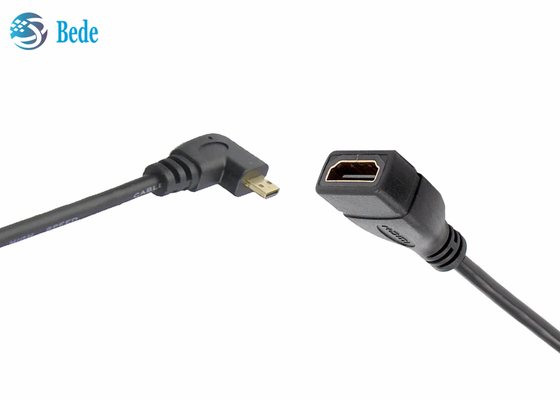 Micro maschio ad angolo di HDMI alle direzioni femminili Up-Down-Left-Right+1pcs del connettore 4 dell'adattatore del cavo di HDMI diritto