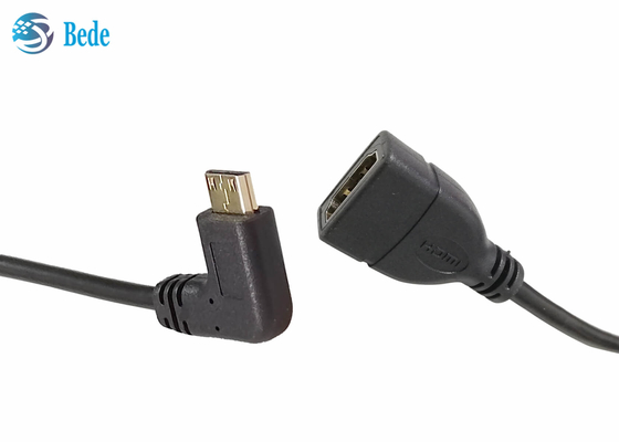 Mini maschio ad angolo di HDMI alla Su-Giù-Sinistro-parte di destra femminile di direzioni del connettore 4 dell'adattatore del cavo di HDMI