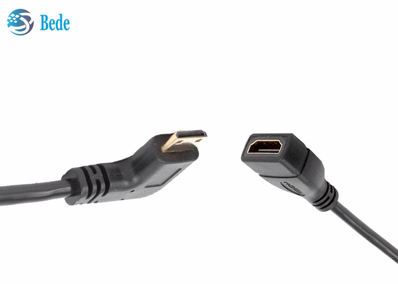 Mini maschio ad angolo di HDMI alla Su-Giù-Sinistro-parte di destra femminile di direzioni del connettore 4 dell'adattatore del cavo di HDMI
