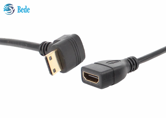 Mini maschio ad angolo di HDMI alla Su-Giù-Sinistro-parte di destra femminile di direzioni del connettore 4 dell'adattatore del cavo di HDMI