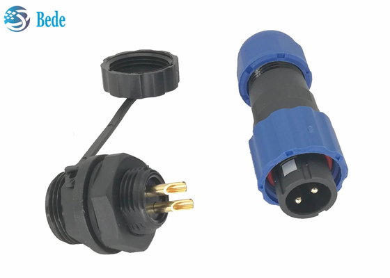 Connettore impermeabile del cavo elettrico Ip68, 2 connettore del montaggio di pannello di Pin M13