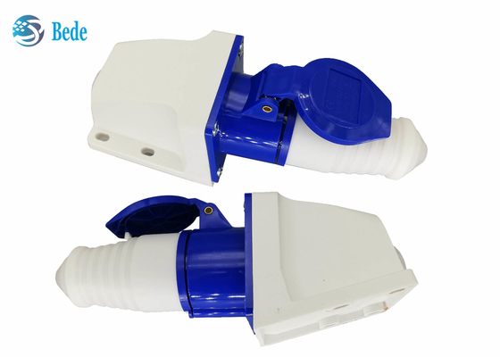 maschio industriale del connettore di 220-250V 16A e tipo fissato al muro di colore blu femminile di monofase 2P+E