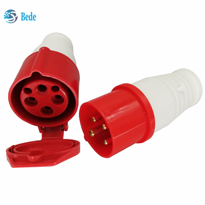 La presa di alimentazione industriale IP44 di CA 380-415V 16A impermeabilizza la fase 3P+E di 4Pin 3 rossa