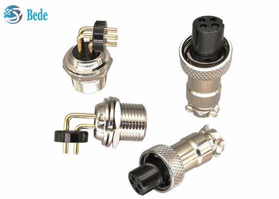 PWB ad angolo retto di Gx12 3 Pin Connector che salda i perni 3A 200V da 90 gradi