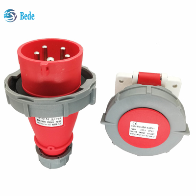 Incavi industriali impermeabili 5Pins tipo del montaggio di pannello 16Amp e 32Amp di 3P+N+E della spina IP67