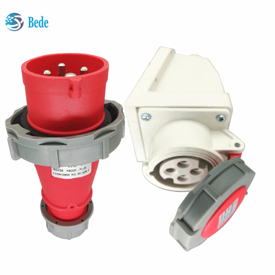 4 pin IP67 presa elettrica industriale con tipo di montaggio a parete 16A / 380 ~ 415V