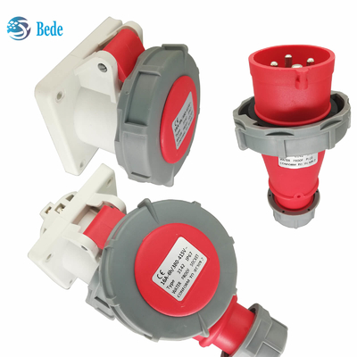 4 perni di presa industriale e presa di montaggio del pannello 32A 380~415V Livello di protezione IP67