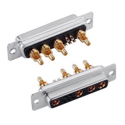 D-Sub Mixed Coaxial Connector RF / Power Righ Angle Connector 9W4 per PCB