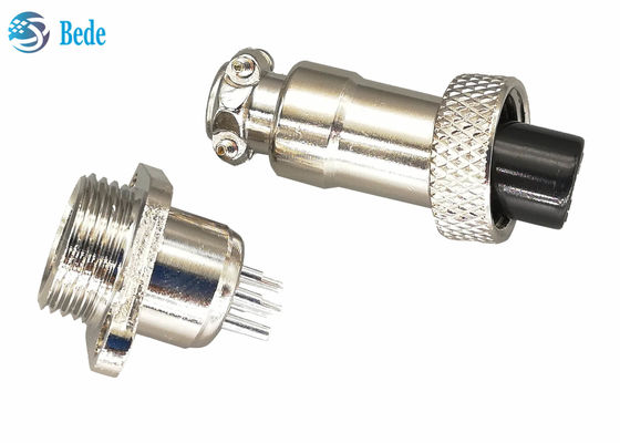 7 connettore in lega di zinco di aviazione di Pin Gx 12 con il maschio quadrato della flangia e gli insiemi femminili